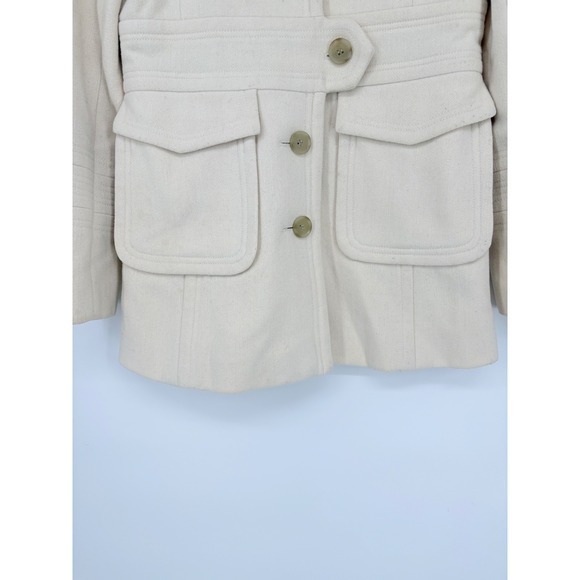 J .Crew Cream Wool Classic Lady Trench Peacoat Mid-Length 4 Vintage - Picture 6 of 16